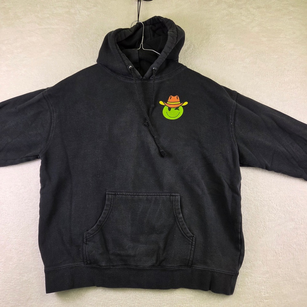 Damn Baby Fanjoy Co Cowboy Smiley Face Hoodie Black XL Streetwear Pullover